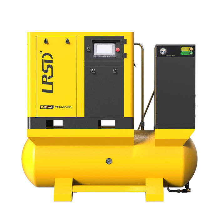 TF Series 20HP 15KW LRSD Rotary Screw Air Compressor | 80.16CFM @ 116 PSI | 230V 3-Phase 60Hz | RP3/4" | VSD