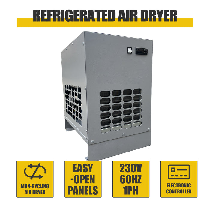 220V 60Hz Refrigerated Air Dryer – 141 CFM@102-232PSI for 22KW Air Compressors | Efficient Moisture Removal
