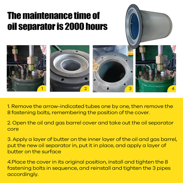75-125HP Rotary Screw Air Compressor Air Oil Separat or Element – High-Efficiency Replacement Part