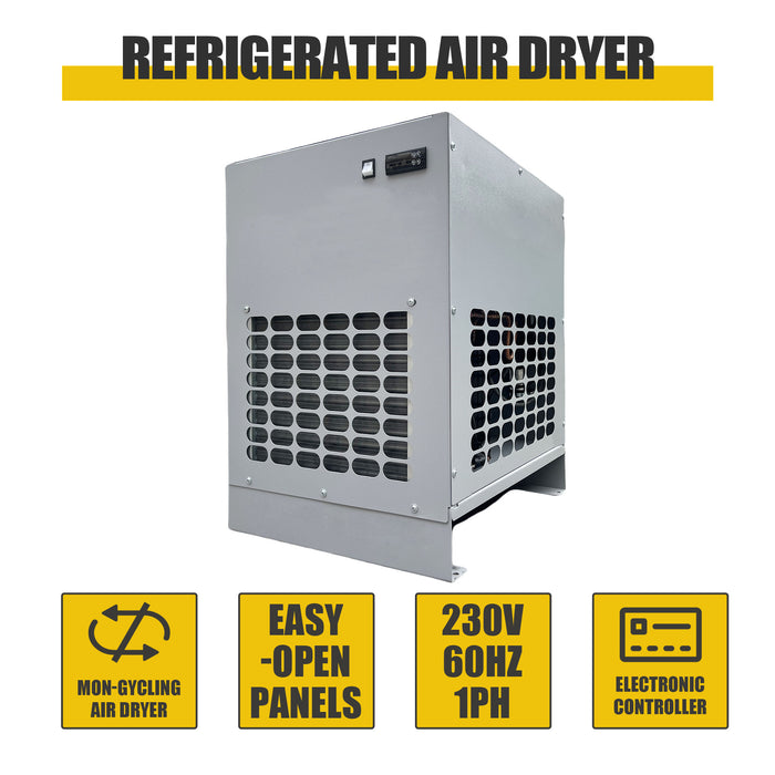 220V 60Hz Refrigerated Air Dryer – 46 CFM for 10HP Air Compressors | Efficient Moisture Removal