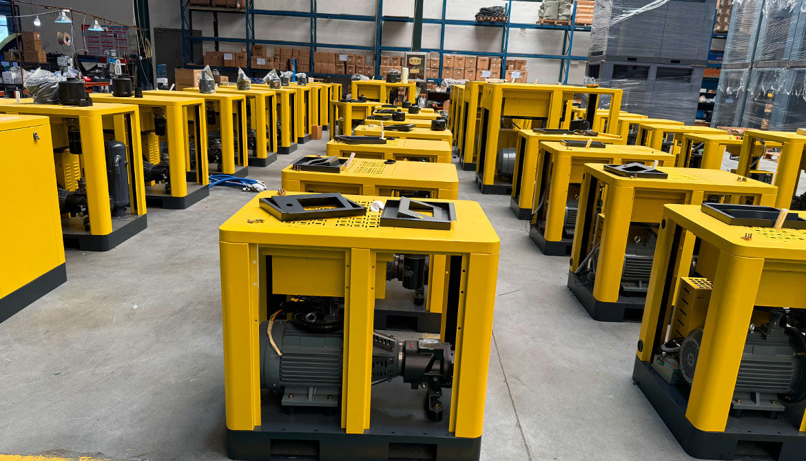 Screw air compressors are assembled and shipped quickly