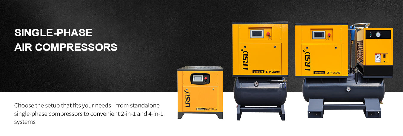 Single-Phase Screw Air Compressors