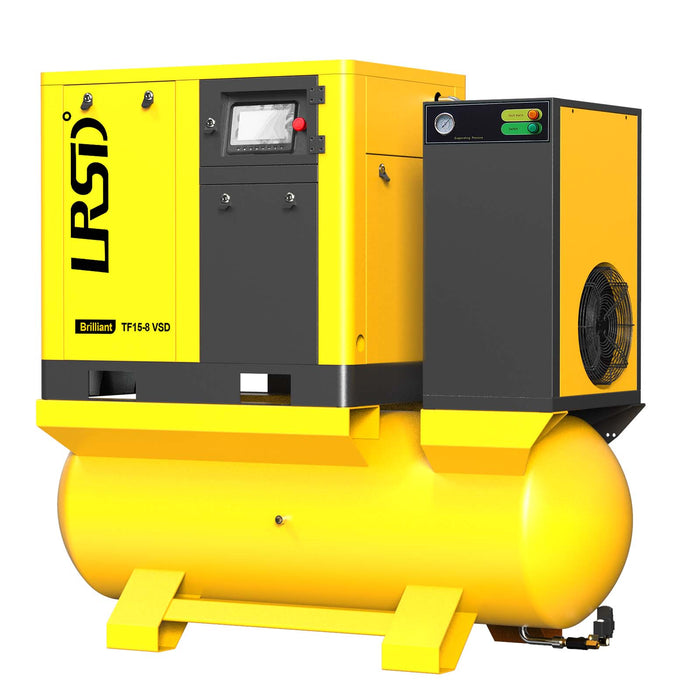 TF Series 20HP 15KW LRSD Rotary Screw Air Compressor | 80.16CFM @ 116 PSI | 230V 3-Phase 60Hz |  RP3/4"  |  VSD