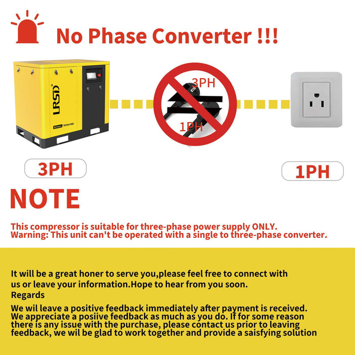 TK Series 20HP 15KW LRSD Rotary Screw Air Compressor | 86.17 CFM @ 125 PSI | 230V3-Phase 60Hz | RP3/4"  |  VSD