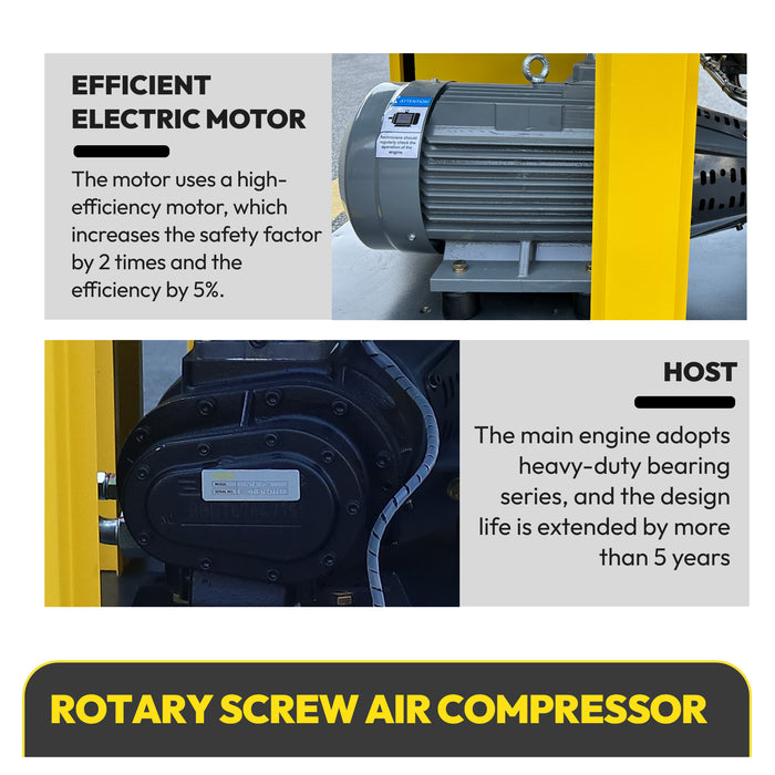 15HP 11KW LRSD Rotary Screw Air Compressor | 66.04CFM @ 125 PSI | 460V 3-Phase 60Hz |  RP3/4"  |  VSD (TK11-8)