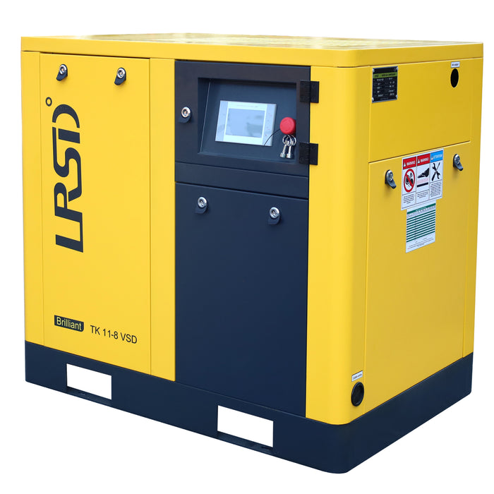 15HP 11KW LRSD Rotary Screw Air Compressor | 66.04CFM @ 125 PSI | 460V 3-Phase 60Hz |  RP3/4"  |  VSD (TK11-8)