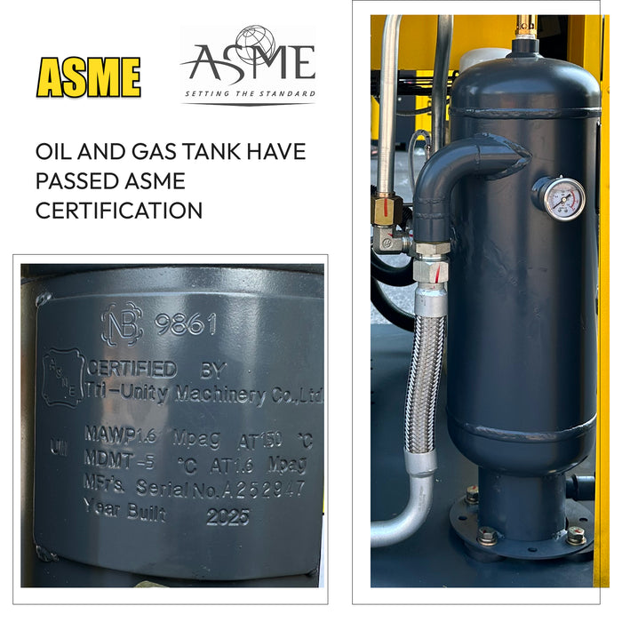 10HP 38CFM 460V VSD Rotary Screw Air Compressor and 46 CFM Air Dryer