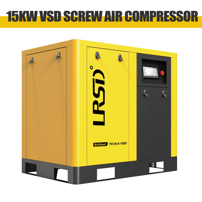 TK Series 20HP 15KW LRSD Rotary Screw Air Compressor | 86.17 CFM @ 125 PSI | 460V 3-Phase 60Hz | RP3/4"  |  VSD
