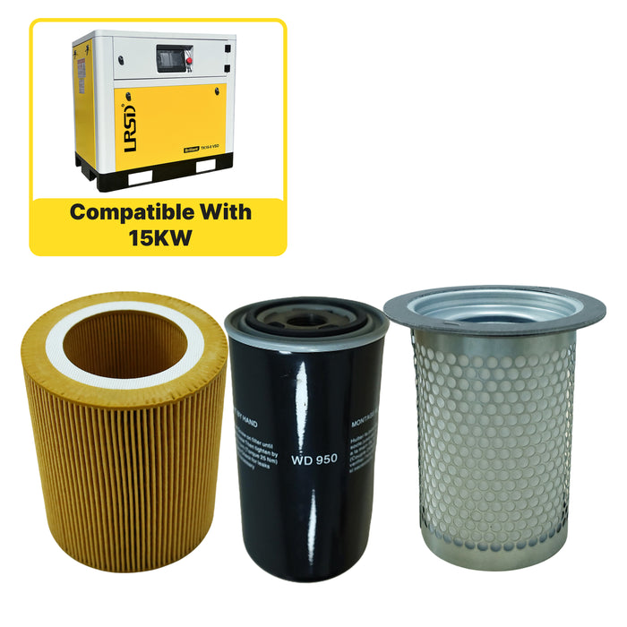 15HP&20HP Air Compressor Maintenance Kit - Air/Oil Filter + Oil Gas Separator(TK11-8、TK15-8)