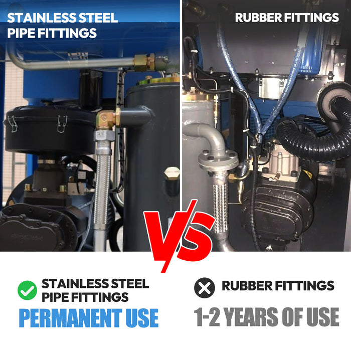 50HP 125PSI 3P Rotary Screw Air Compressor w/ 230CFM 1Phase Compressed Air Dryer