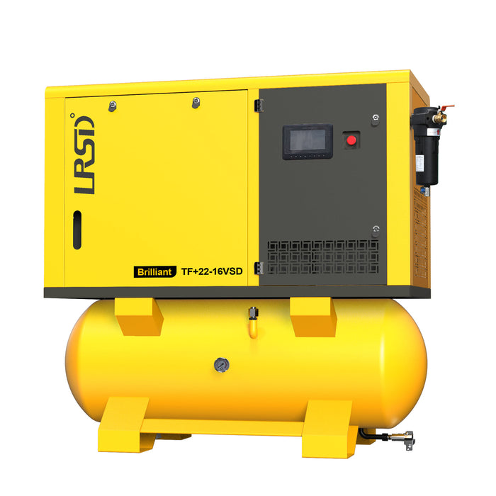 TF+ Series  20HP 15KW LRSD 5in1 Rotary Screw Air Compressor | 98.53CFM @ 232PSI | 220V 3-Phase 60Hz |  RP3/4  |  VSD