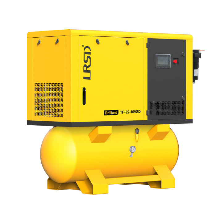 TF+ Series  20HP 15KW LRSD 5in1 Rotary Screw Air Compressor | 98.53CFM @ 232PSI | 220V 3-Phase 60Hz |  RP3/4  |  VSD