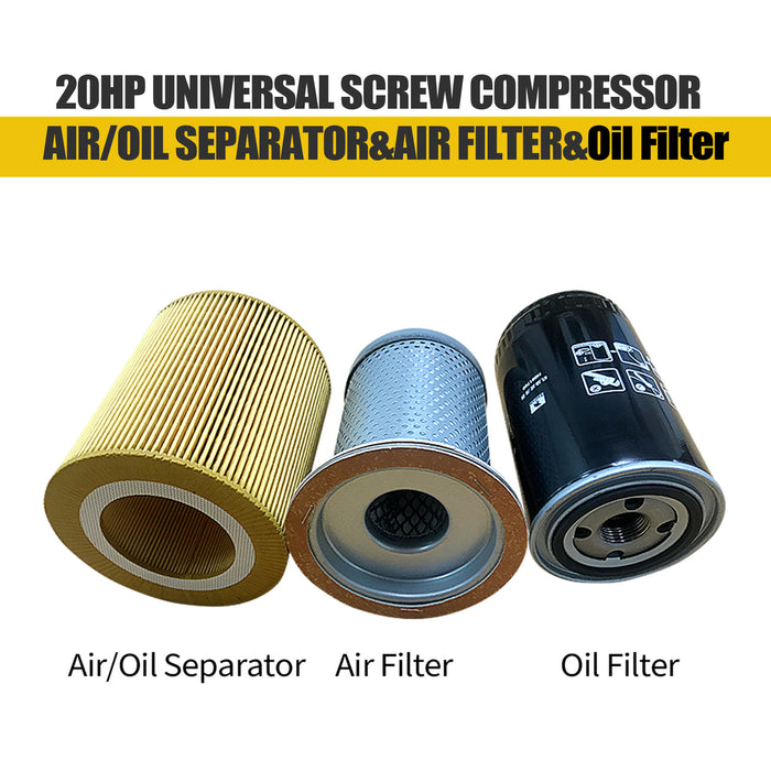 15HP&20HP Air Compressor Maintenance Kit - Air/Oil Filter + Oil Gas Separator(TK11-8、TK15-8)