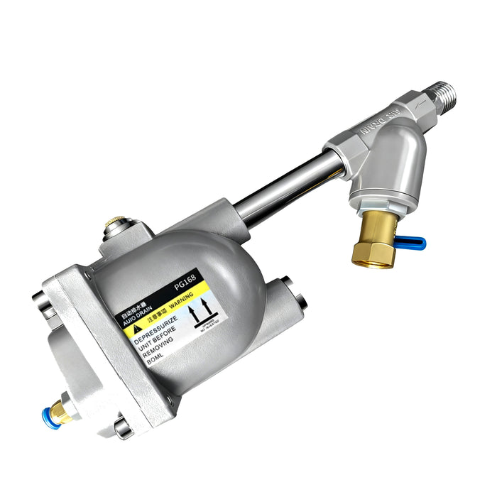 Pneumatic Auto Water Drainer for Air Compressor or Tank G1/2’’ Drain Valve, PG168