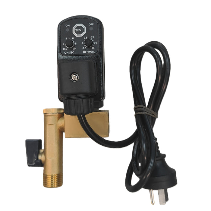 Air Compressor Tank Drain Kit Timed Electric Auto drain Strainer Ball Valve 1/2', 110V 50/60Hz AC