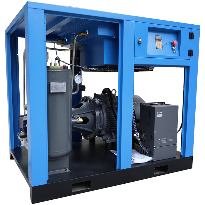 50HP 125PSI 3P Rotary Screw Air Compressor w/ 230CFM 1Phase Compressed Air Dryer