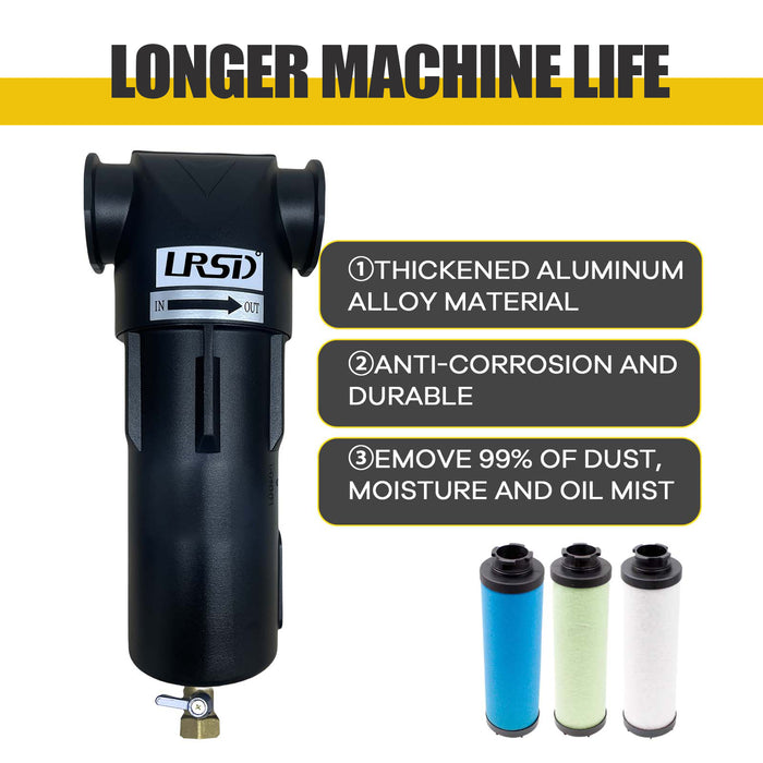 40-50HP Rc1-1/2" Particulate Air Filter Air Drying System 7.2m³/min For compressor