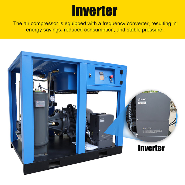 LRSD 40HP 30KW VSD Rotary Screw Air Compressor with Refrigerated Air Dryer| 185 CFM @125 PSI | 220V 3PH 60Hz | RP1-1/2"  | (30KW-0.8-220V)