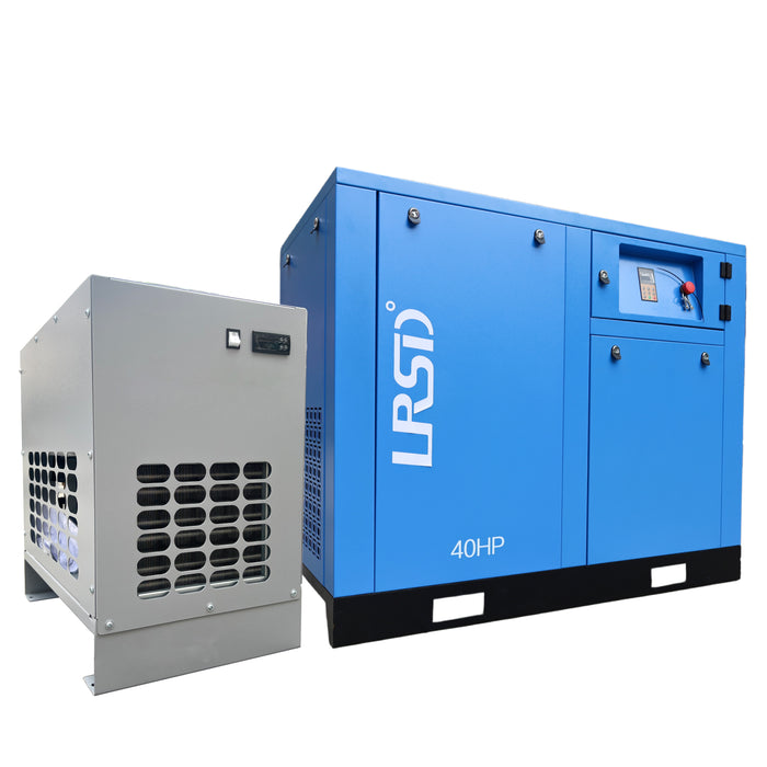 40HP Rotary Screw Air Compressor 230V 3Ph 185CFM 125PSI Industry FREE SHIPPING with Compressed Air Dryer