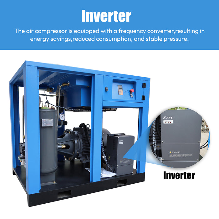 LRSD 50HP 37KW VSD Rotary Screw Air Compressor with Refrigerated Air Dryer| 230 CFM @125 PSI | 230V 3PH 60Hz | RP1-1/2"  | (37KW-0.8-230V)