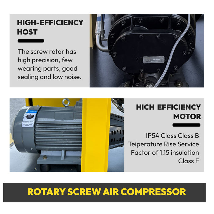 LRSD 50HP 37KW Rotary Screw Air Compressor with Refrigerated Air Dryer| 228 CFM @125 PSI | 460V 3-Phase 60Hz | RP1-1/2"  | (TK37-8)