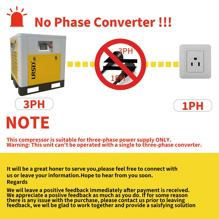 TK Series LRSD Rotary Screw Air Compressor | 7.5HP 5.5KW | 21.54 CFM @125PSI | 480V 3-Phase 60Hz | RP1/2