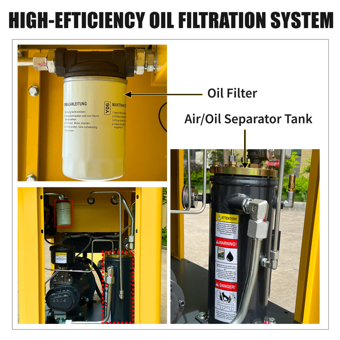 10HP  LRSD Rotary Screw Air Compressor | 37.5 CFM @ 125 PSI | 230V 3-Phase 60Hz |  RP1/2"   (LS 10)