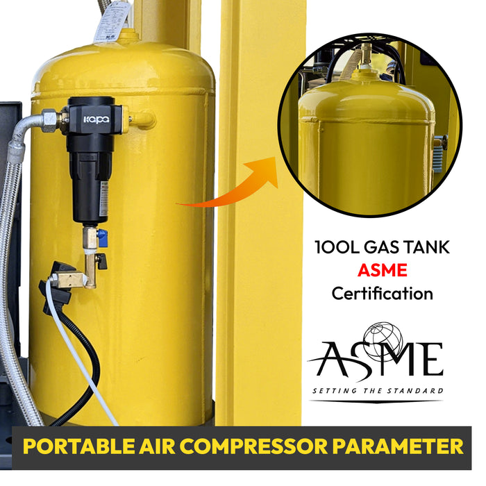 4KW 5.5Hp 3Ph 220V Rotary Screw Air Compressor + Air Dryer+30 GAL Asme Air Tank