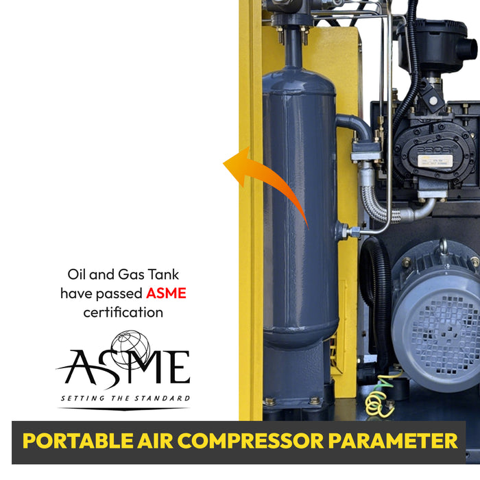 4KW 5.5Hp 3Ph 220V Rotary Screw Air Compressor + Air Dryer+30 GAL Asme Air Tank