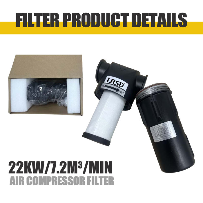 40-50HP Rc1-1/2" Particulate Air Filter Air Drying System 7.2m³/min For compressor