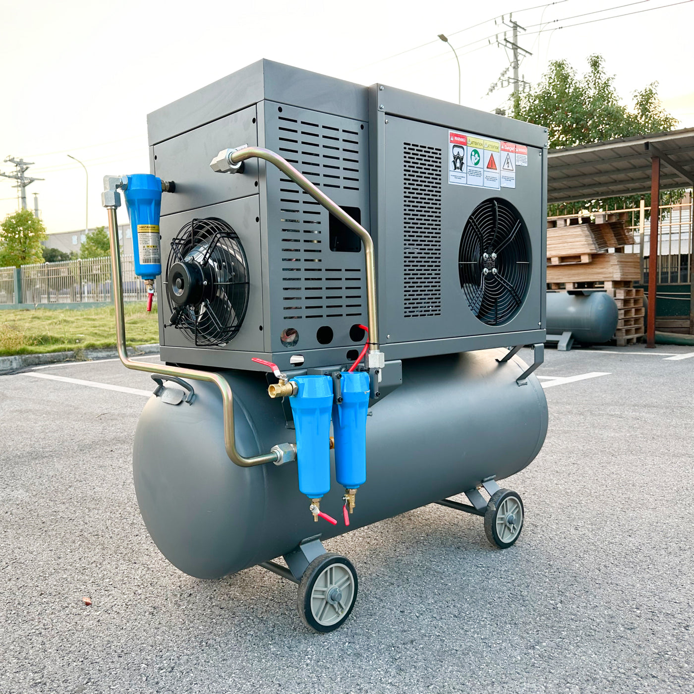 Rotary Screw Air Compressor w/ Air Dryer 60GAL Air Tank 125Psi 1Phase ...