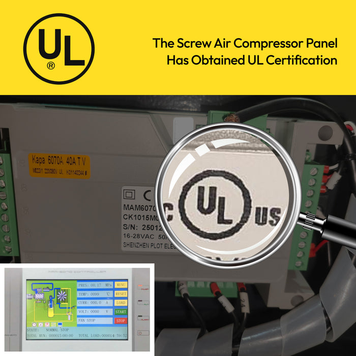 230V 20HP 81cfm 3 Phase Rotary Screw Air Compressor with Refrigerated Air Dryer