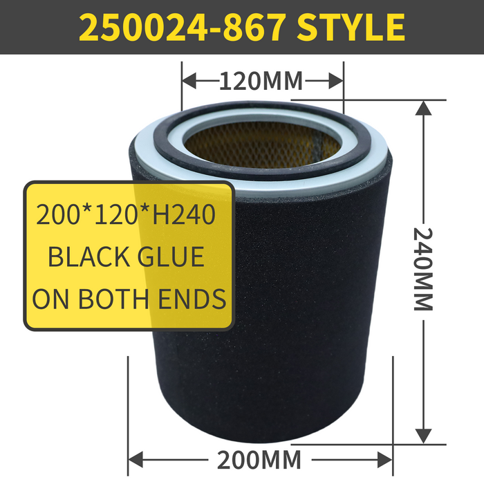 250024-867 Air Filter Element for SULLAIR Compressors | High-Efficiency Replacement