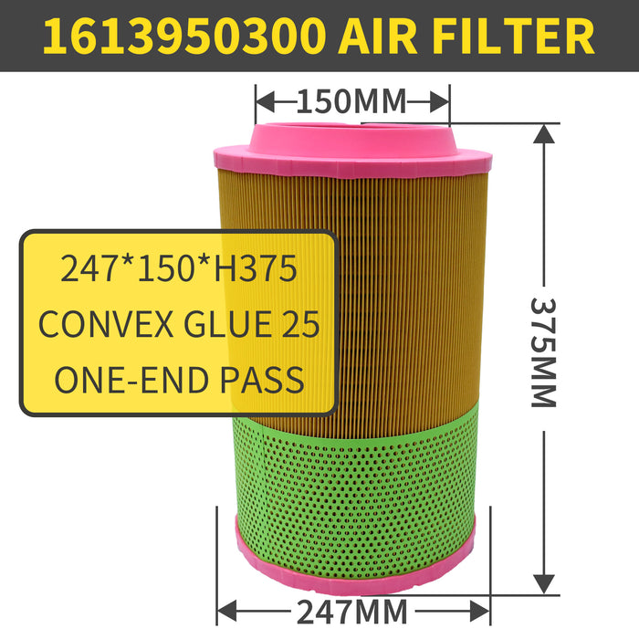 Replacement Air Filter Element Cartridge for Atlas Copco Compressor –1613950300