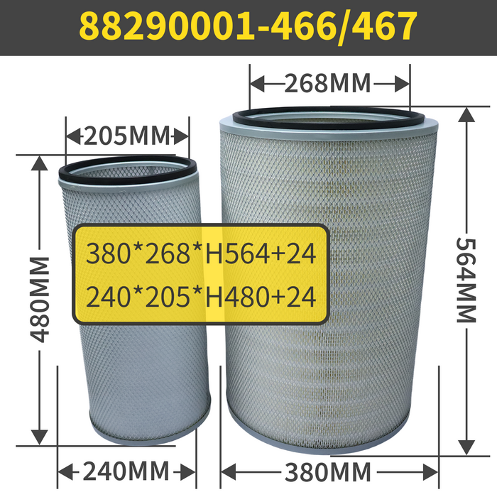 88290001-466 467 Air Filter Element for SULLAIR Compressors | High-Efficiency Replacement