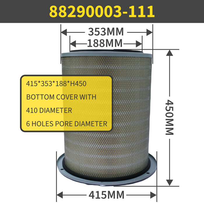 88290003-111 Air Filter Element for SULLAIR Compressors | High-Efficiency Replacemen