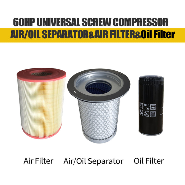 60HP Screw Compressor air oil separator Element oil filter Compressed air filter