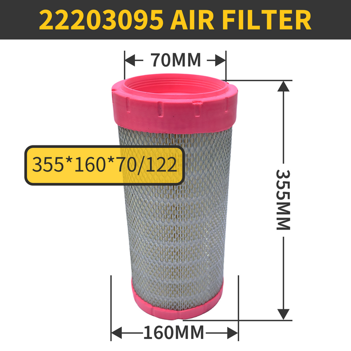 22203095 Air Filter Element for screw air Compressors | High-Efficiency Replacement
