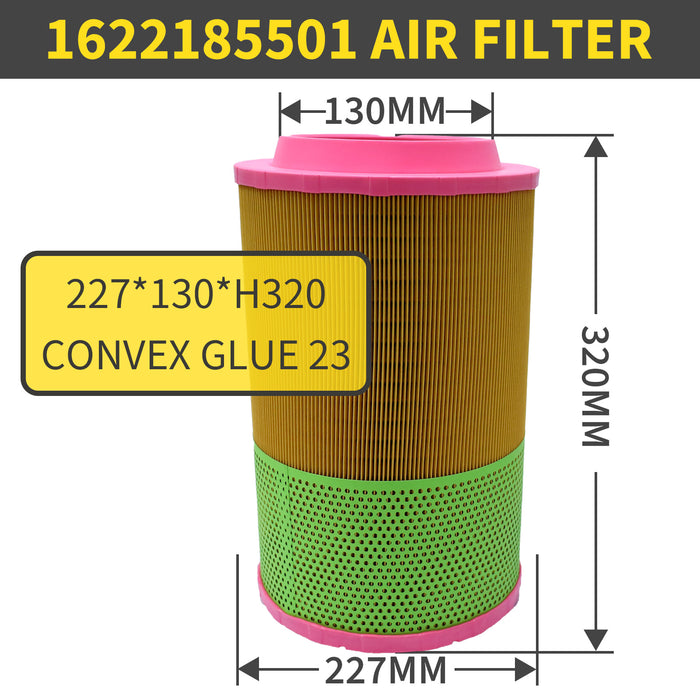 Replacement Air Filter Element Cartridge for Atlas Copco Compressor –1622185501