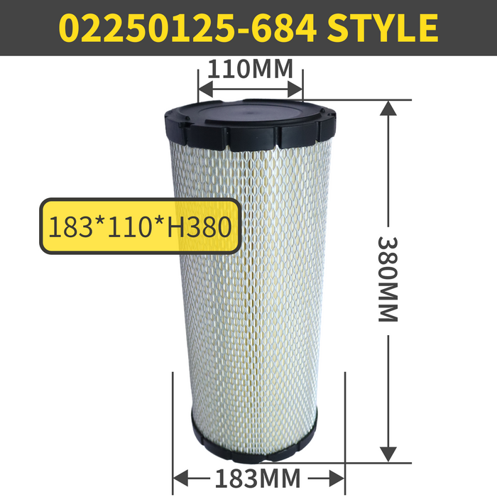 02250125-684 S-CE05-504 Air Filter Element for SULLAIR Compressors | High-Efficiency Replacement