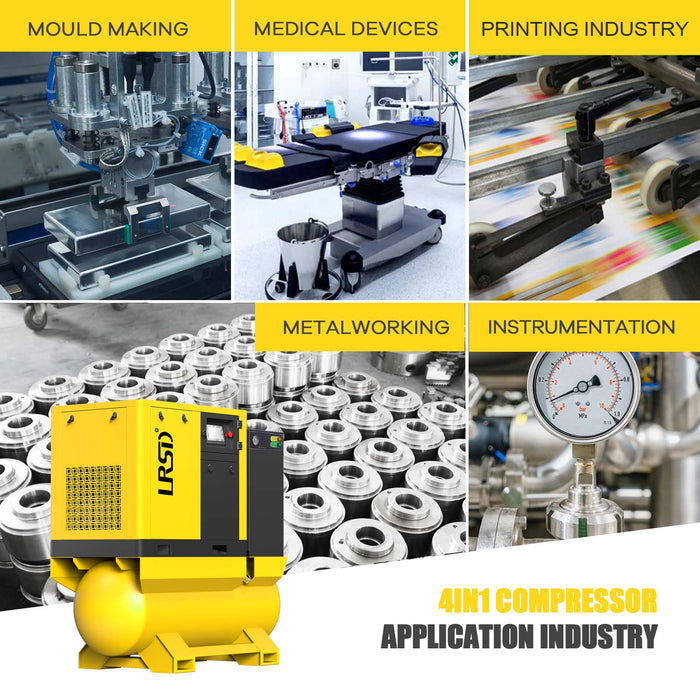 TF Series 20HP 15KW LRSD Rotary Screw Air Compressor | 80.16CFM @ 116 PSI | 230V 3-Phase 60Hz |  RP3/4"  |  VSD