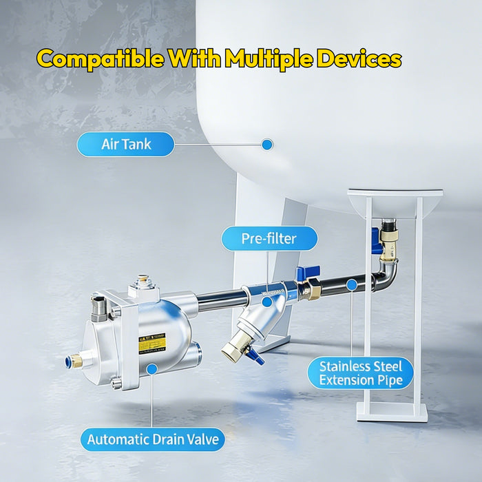 Pneumatic Auto Water Drainer for Air Compressor or Tank G1/2’’ Drain Valve, PG168