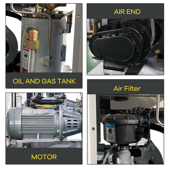 TK Series 30HP 22KW LRSD Rotary Screw Air Compressor | 122.90 CFM @ 125 PSI | 460V 3-Phase 60Hz | RP1  |  VSD