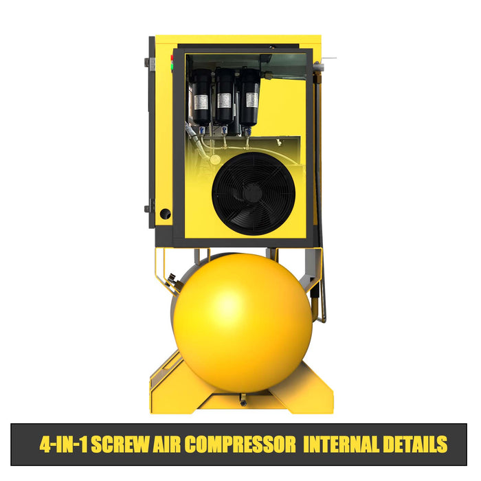 TF Series 20HP 15KW LRSD Rotary Screw Air Compressor | 80.16CFM @ 116 PSI | 230V 3-Phase 60Hz |  RP3/4"  |  VSD