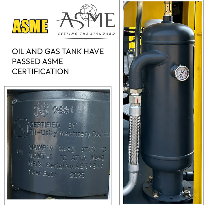 230V 20HP 81cfm 3 Phase Rotary Screw Air Compressor with Refrigerated Air Dryer