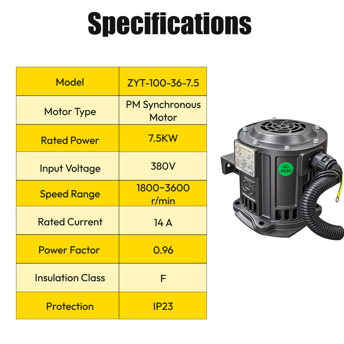 LRSD ZYT-100-36-7.5 7.5kW PM Synchronous Motor 380V IP23 for Screw Air Compressor