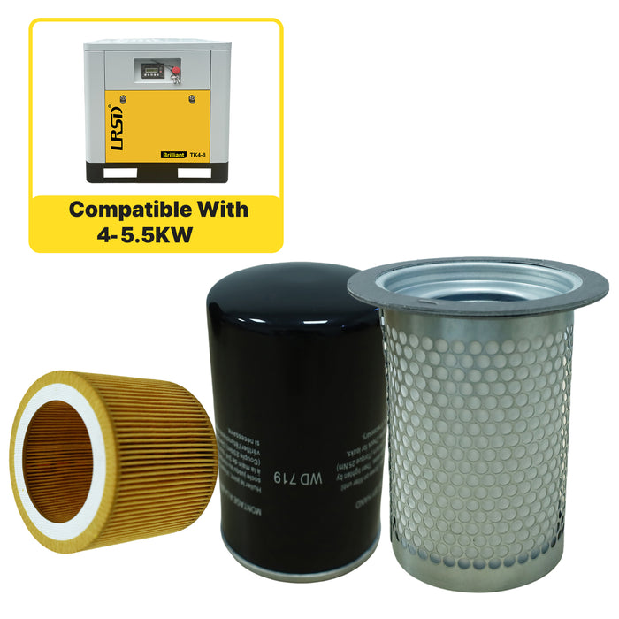 5-10Hp Air Filter+oil Filte+oil separator Rotary Screw Air Compressor（TK4-8/TK5.5-8）
