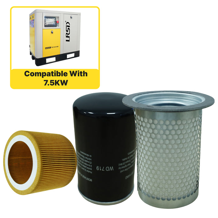 10HP Air Compressor Maintenance Kit - Air/Oil Filter + Oil Gas Separator(TK7.5-8)