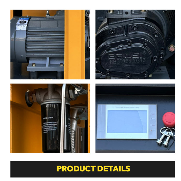 10hp(1PH) rotary screw air compressor, displacement: 37.5CFM, inverter/inverter drive, 208V-230V single phase.