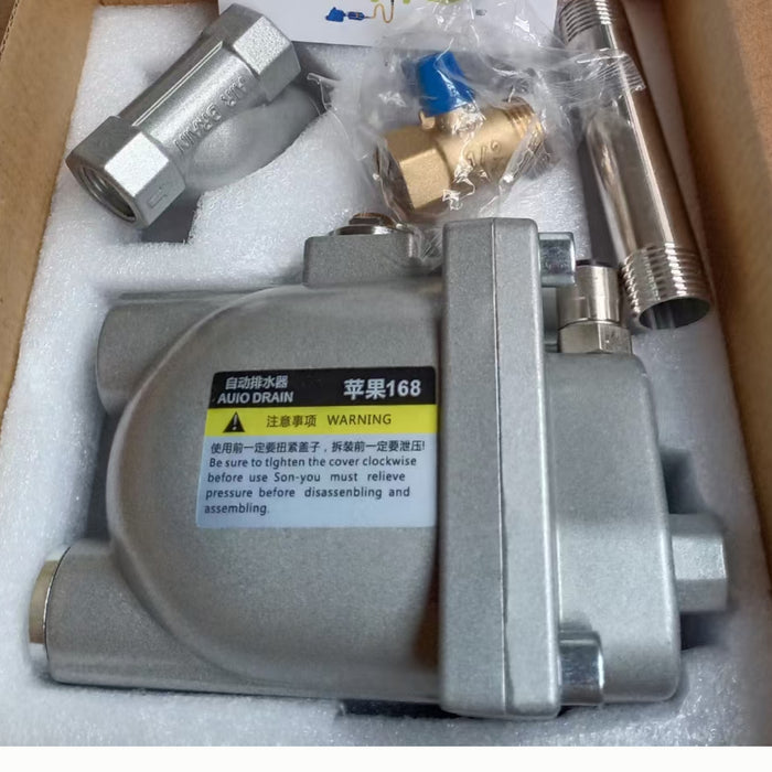 Pneumatic Auto Water Drainer for Air Compressor or Tank G1/2’’ Drain Valve, PG168